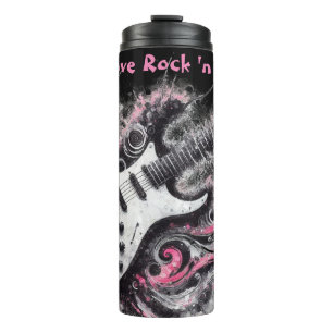 I Love Rock N Roll Electric Guitar Painting Thermal Tumbler