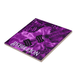 I Love Rock 'N Roll Electric Guitar Personalised Ceramic Tile