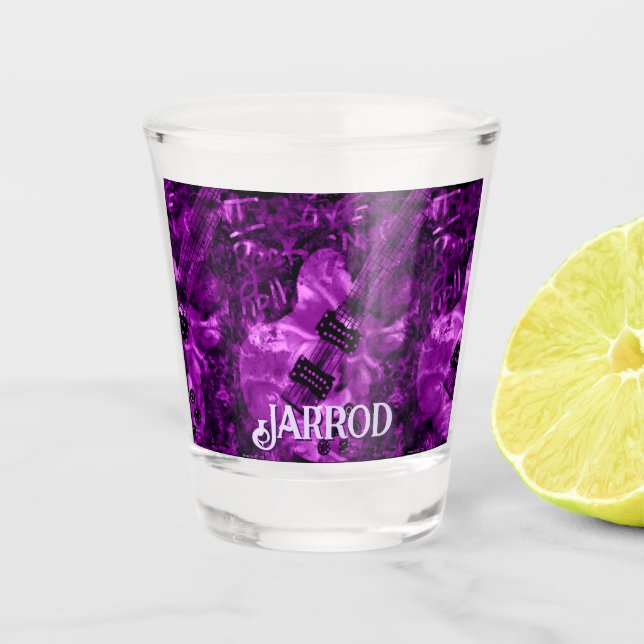 I Love Rock 'N Roll Electric Guitar Personalised Shot Glass (Front)