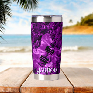 I Love Rock 'N Roll Electric Guitar Personalized Insulated Tumbler