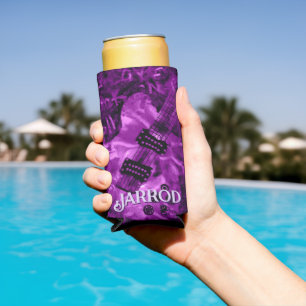 I Love Rock 'N Roll Electric Guitar Personalized Seltzer Can Cooler