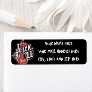 I Love Rock N Roll Electric Guitar Return Address Label
