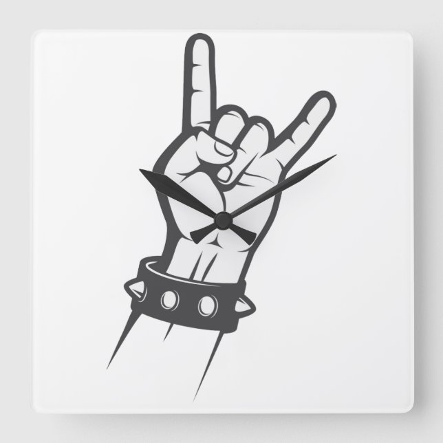 I love rock square wall clock (Front)