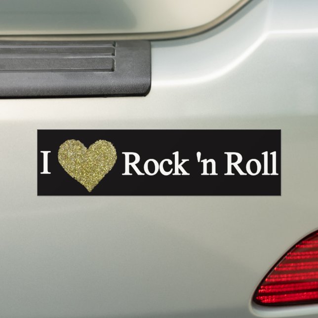 i love rock'n roll bumper sticker (On Car)