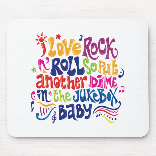 I love rock'n roll mouse pad (Front)