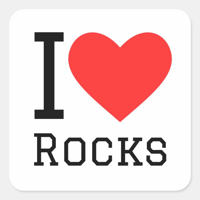 I love rocks square sticker (Front)