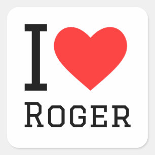 I love roger square sticker