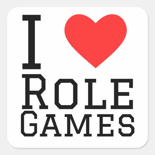I love role games  square sticker (Front)