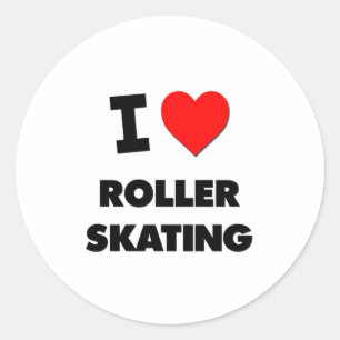I Love Roller Skating Classic Round Sticker