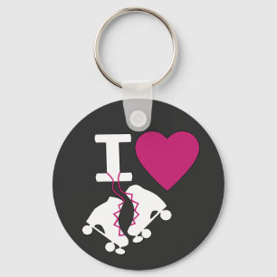 I Love Roller Skating Key Ring