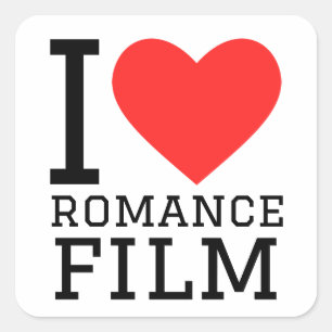 I love romance film square sticker