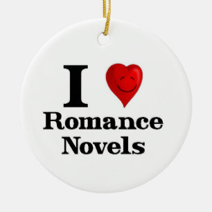 I Love Romance Novels Ceramic Ornament