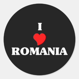 I Love Romania Classic Round Sticker