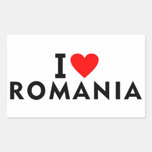 I love Romania country like heart travel tourism Rectangular Sticker