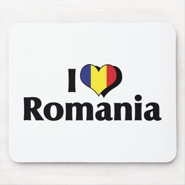 I Love Romania Flag Mouse Pad (Front)