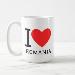 I love romania square sticker coffee mug