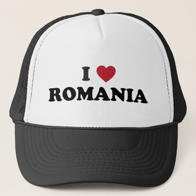I Love Romania Trucker Hat (Front)