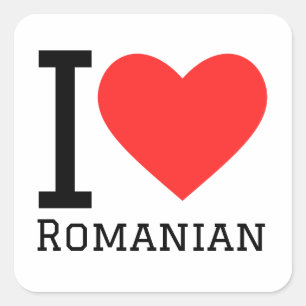 I love Romanian  Square Sticker