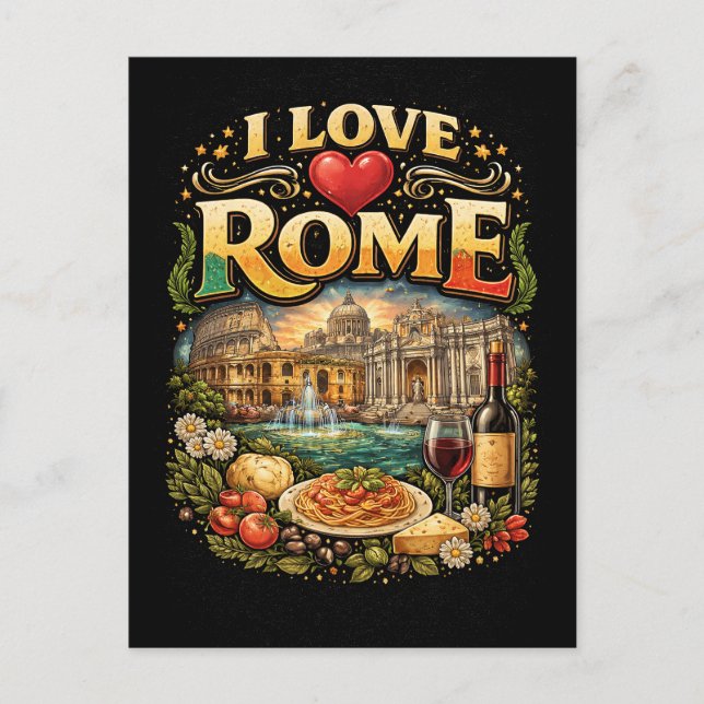 I Love Rome Postcard (Front)