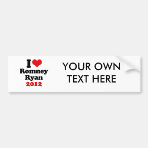 I LOVE ROMNEY RYAN 2012.png Bumper Sticker