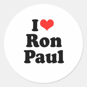 I Love Ron Paul Classic Round Sticker