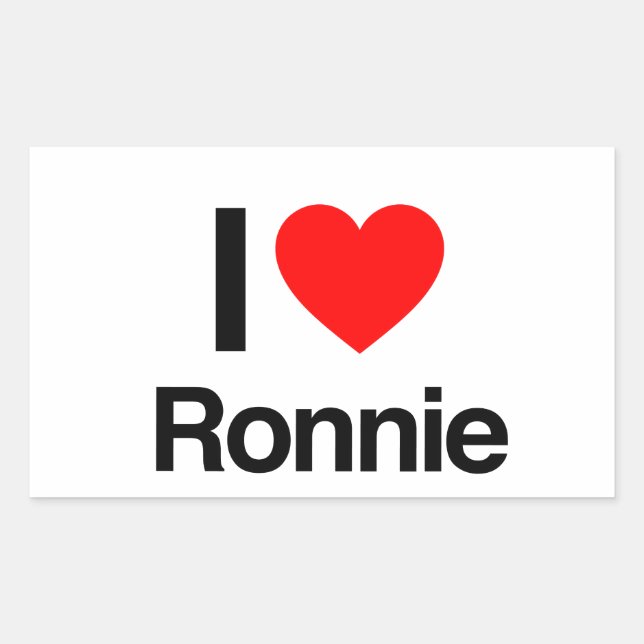 i love ronnie rectangular sticker (Front)