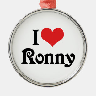 I Love Ronny Metal Tree Decoration
