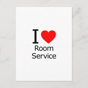 I Love Room Service Postcard