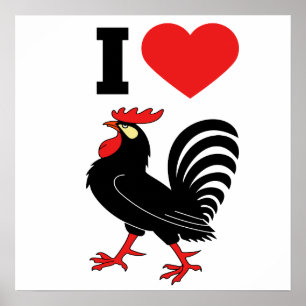 I Love rooster Poster