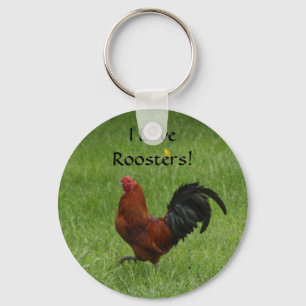 I Love Roosters! - keychain