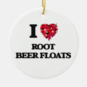 I love Root Beer Floats Ceramic Tree Decoration