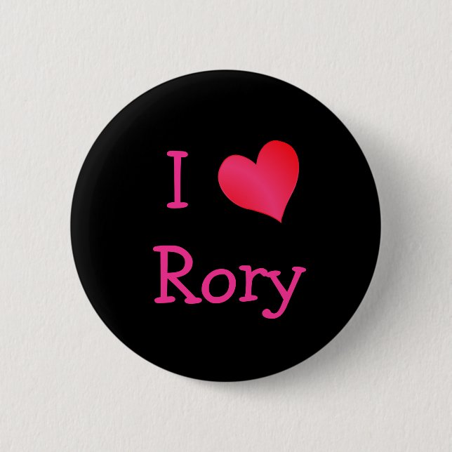 I Love Rory 6 Cm Round Badge (Front)