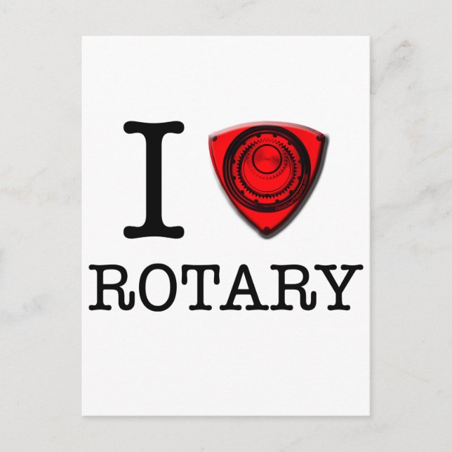I love Rotary Engine Postcard (Front)