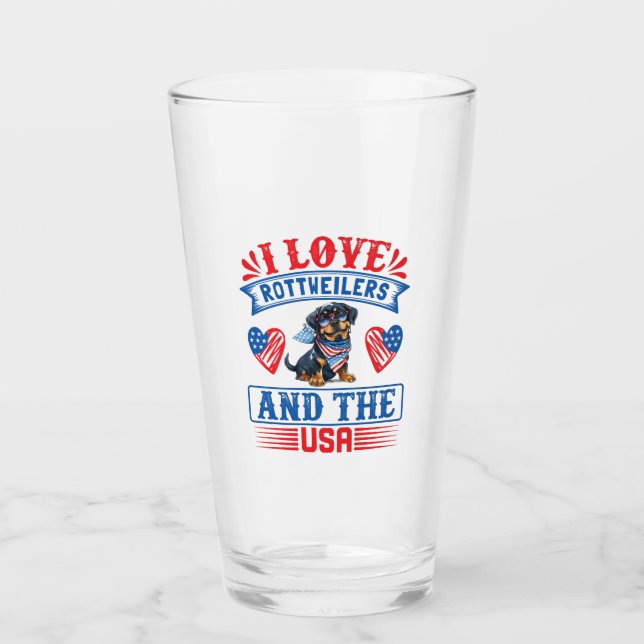 I love Rottweilers and the USA Glass (Front)