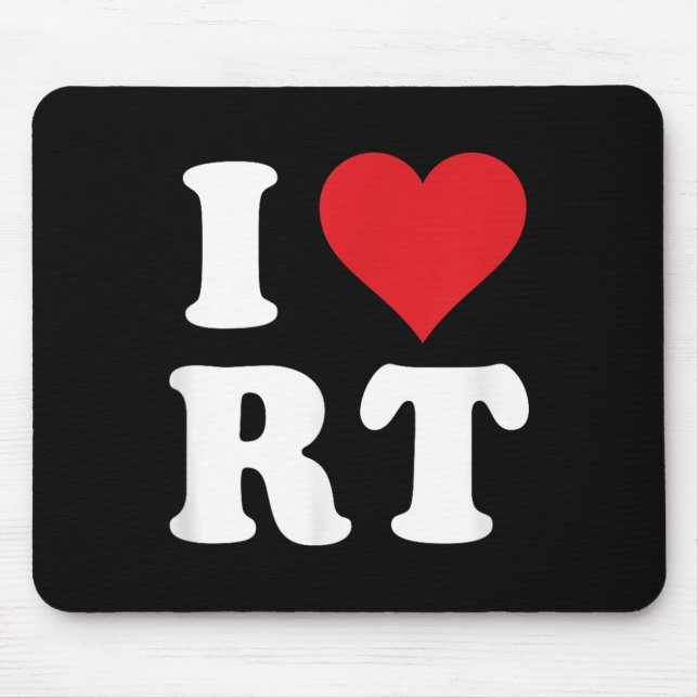 I Love Rt Initials I Heart R.t. First Last Name R  Mouse Pad (Front)
