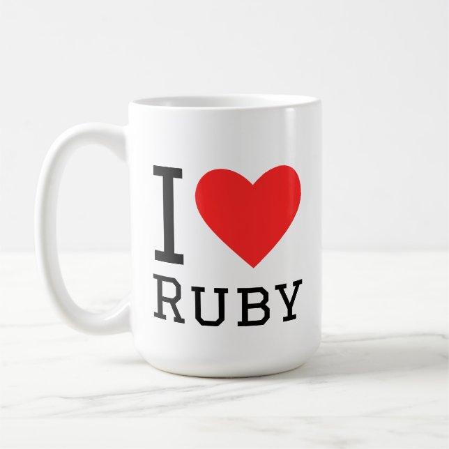 I love Ruby  Coffee Mug (Left)