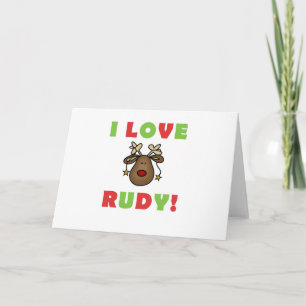 I Love Rudy Reindeer Holiday Card