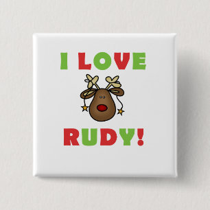 I Love Rudy Tshirts and Gifts 15 Cm Square Badge