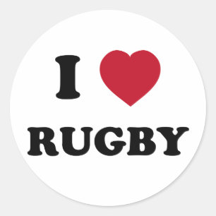 I Love Rugby Classic Round Sticker