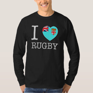 I Love Rugby Fiji Flag Designs T-Shirt