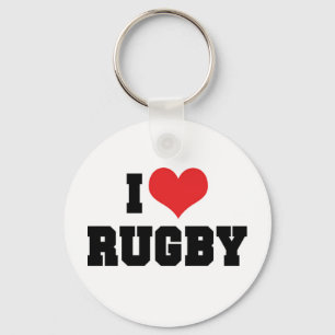 I Love Rugby Keychain