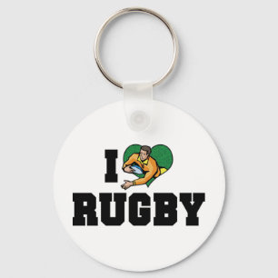I Love Rugby Keychain