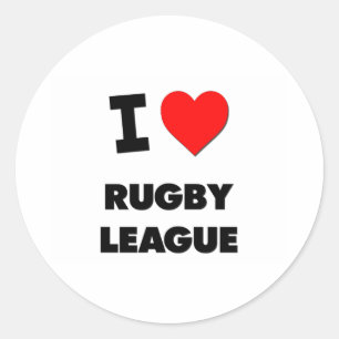 I Love Rugby League Classic Round Sticker