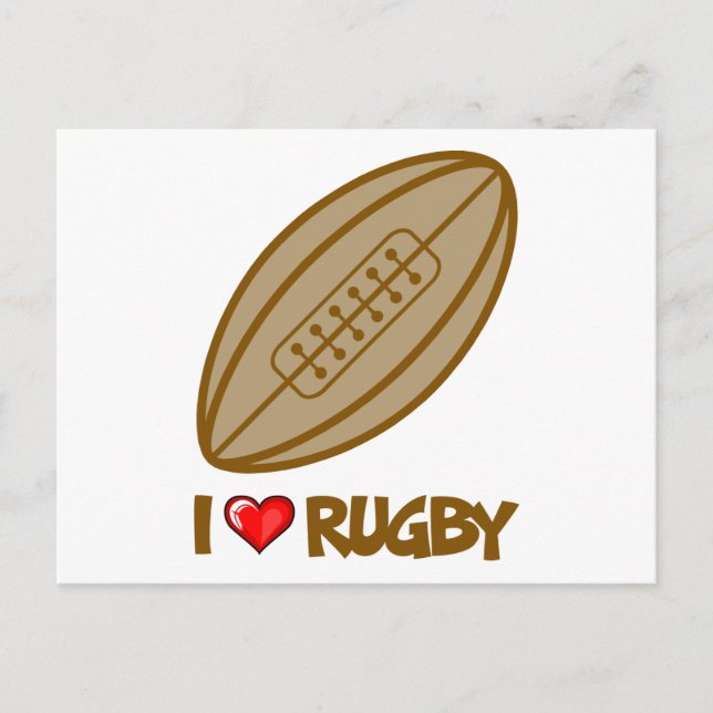 I Love Rugby Postcard (Front)