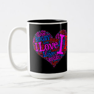 I Love Rugby - Two-Tone Coffee Mug