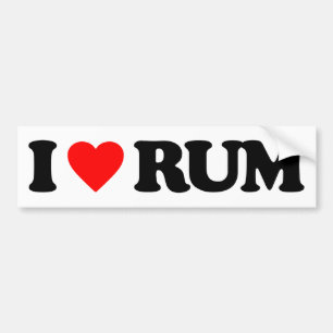 I LOVE RUM BUMPER STICKER