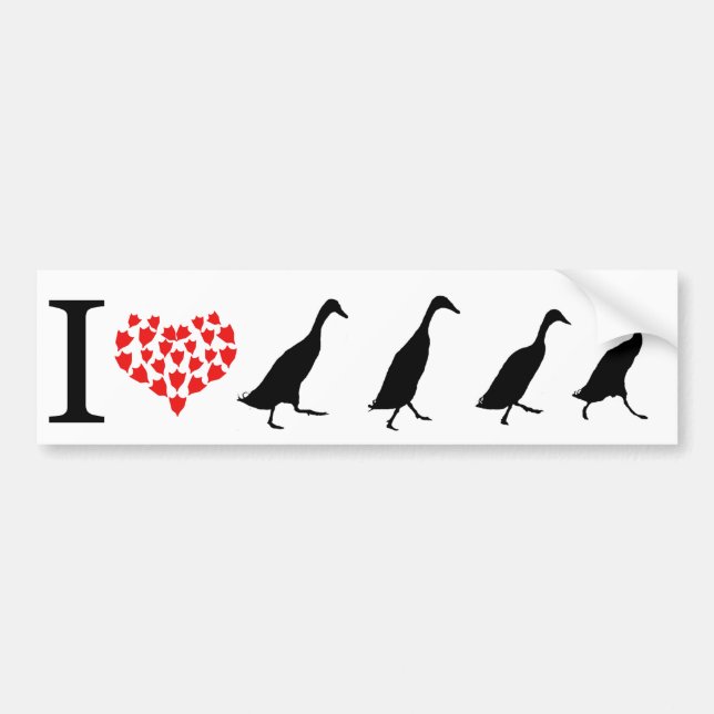 I love runner ducks bumper sticker (Front)