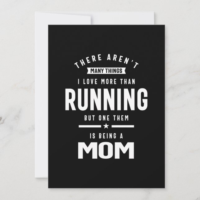 I love Running. I Love Being a Mum Thank You Card (Front)