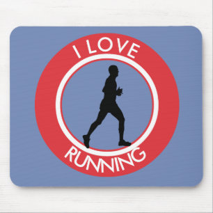 I LOVE RUNNING MOUSE PAD