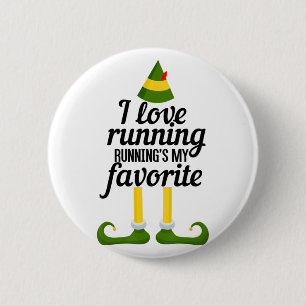 I Love Running, Running's My Favorite Funny Christ 6 Cm Round Badge